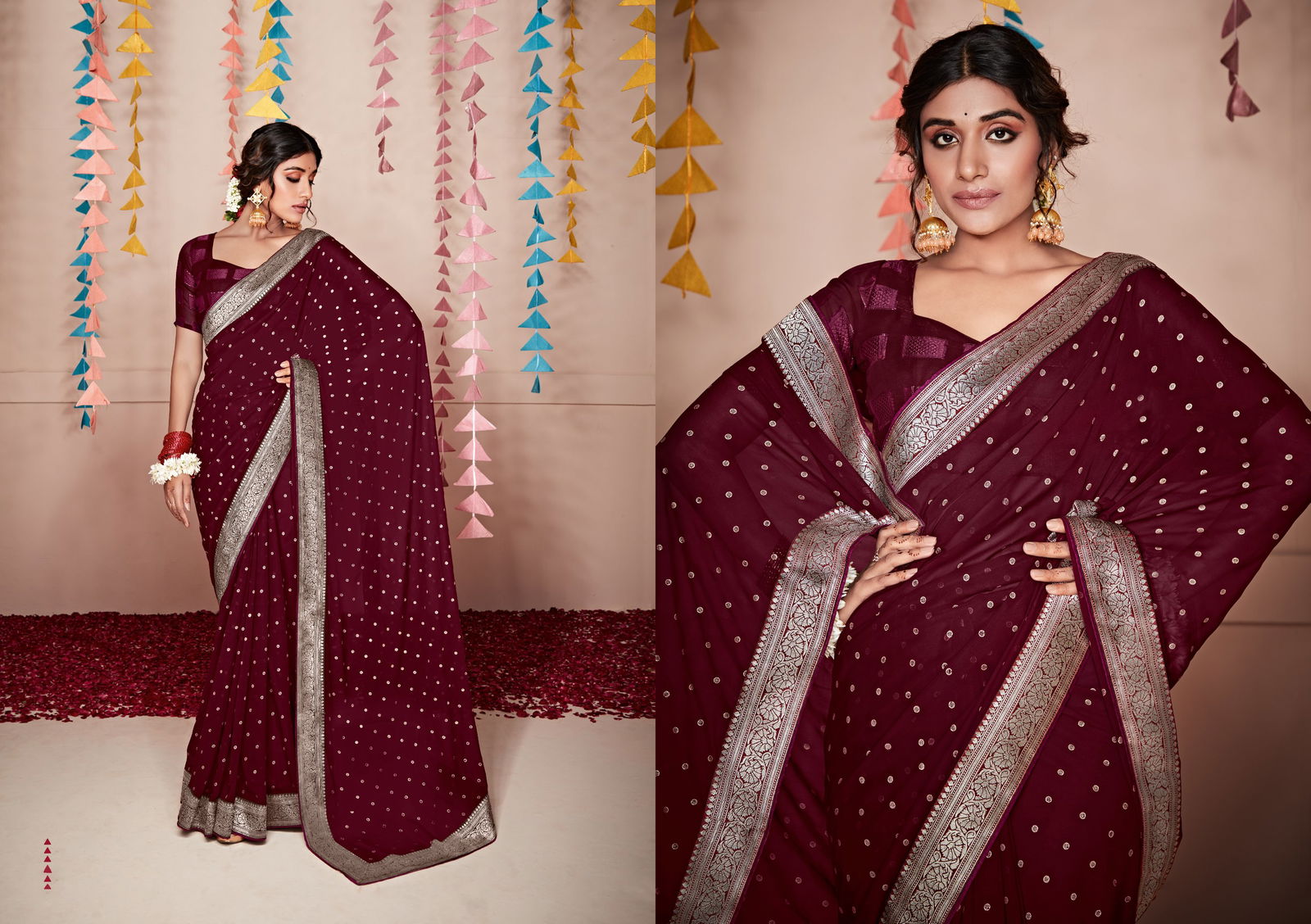 Nitya Vol 5 Georgette Party Wear Sarees Catalog
